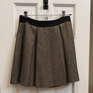 Ted Baker Woven A-Line Skirt with Black Waistband